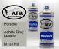 Preview: Porsche, Achate Gray Metallic, M7S / N0: 400ml Sprühdose + 400ml Klarlack - Set, von ATW Autoteile West.